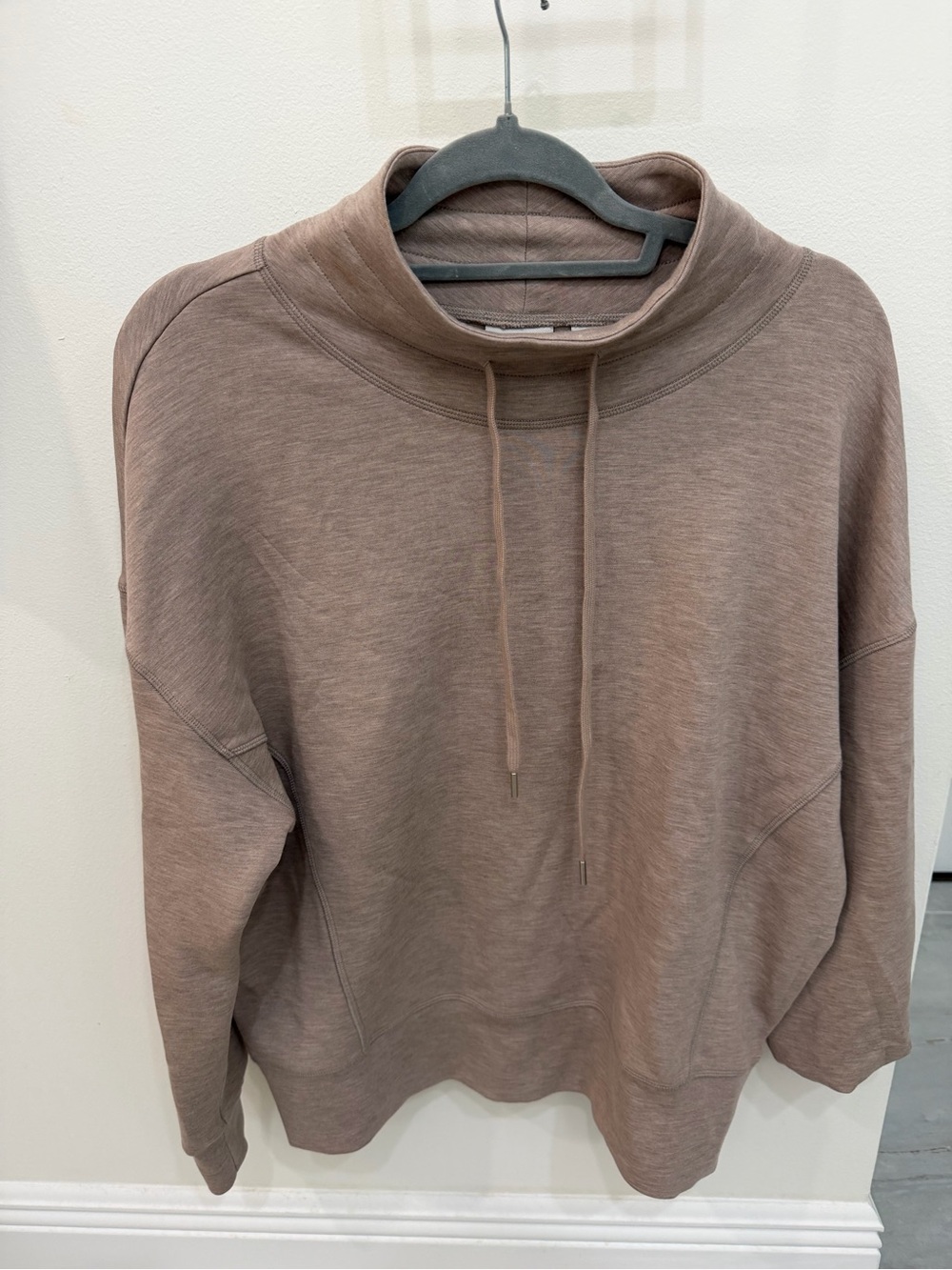 Varley Women’s Taupe Funnel Neck Sweatshirt with Drawstring
